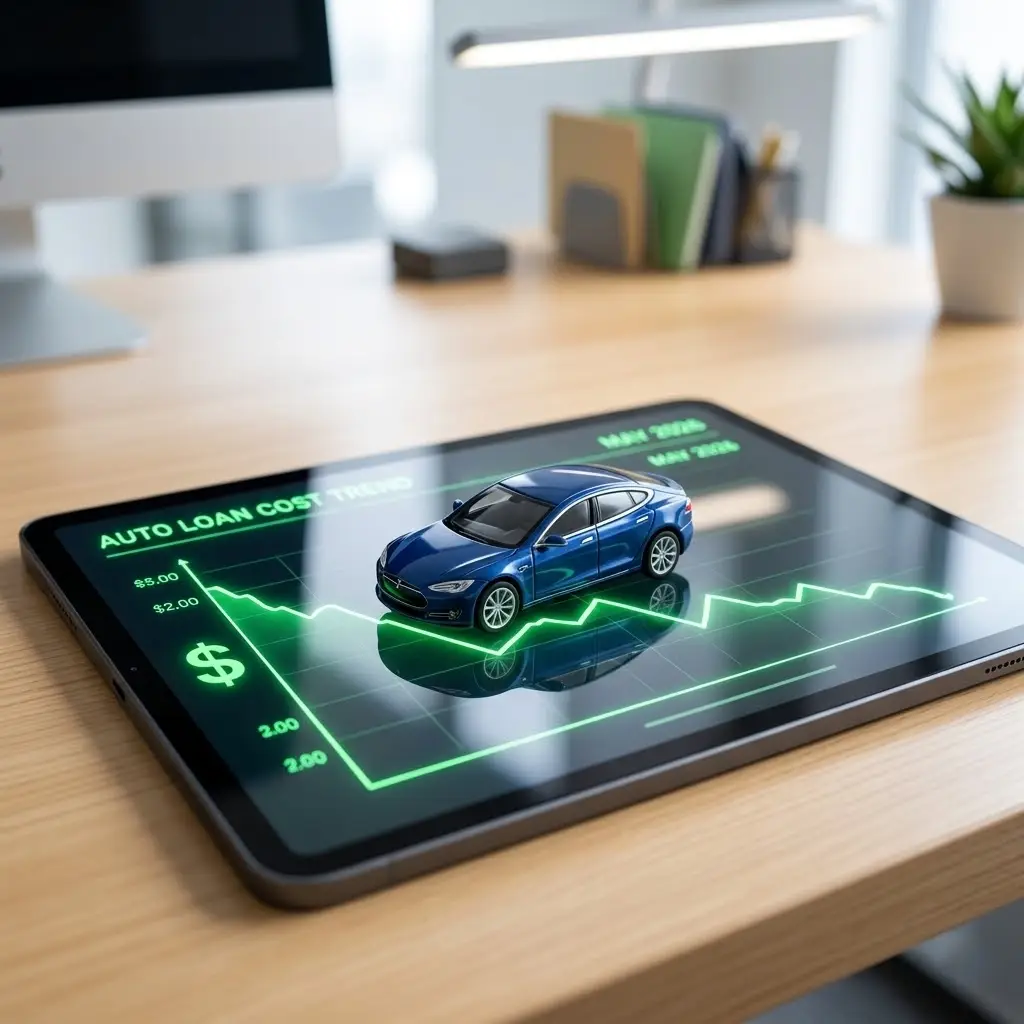A symbolic concept showing how auto loan financing works in the U.S.